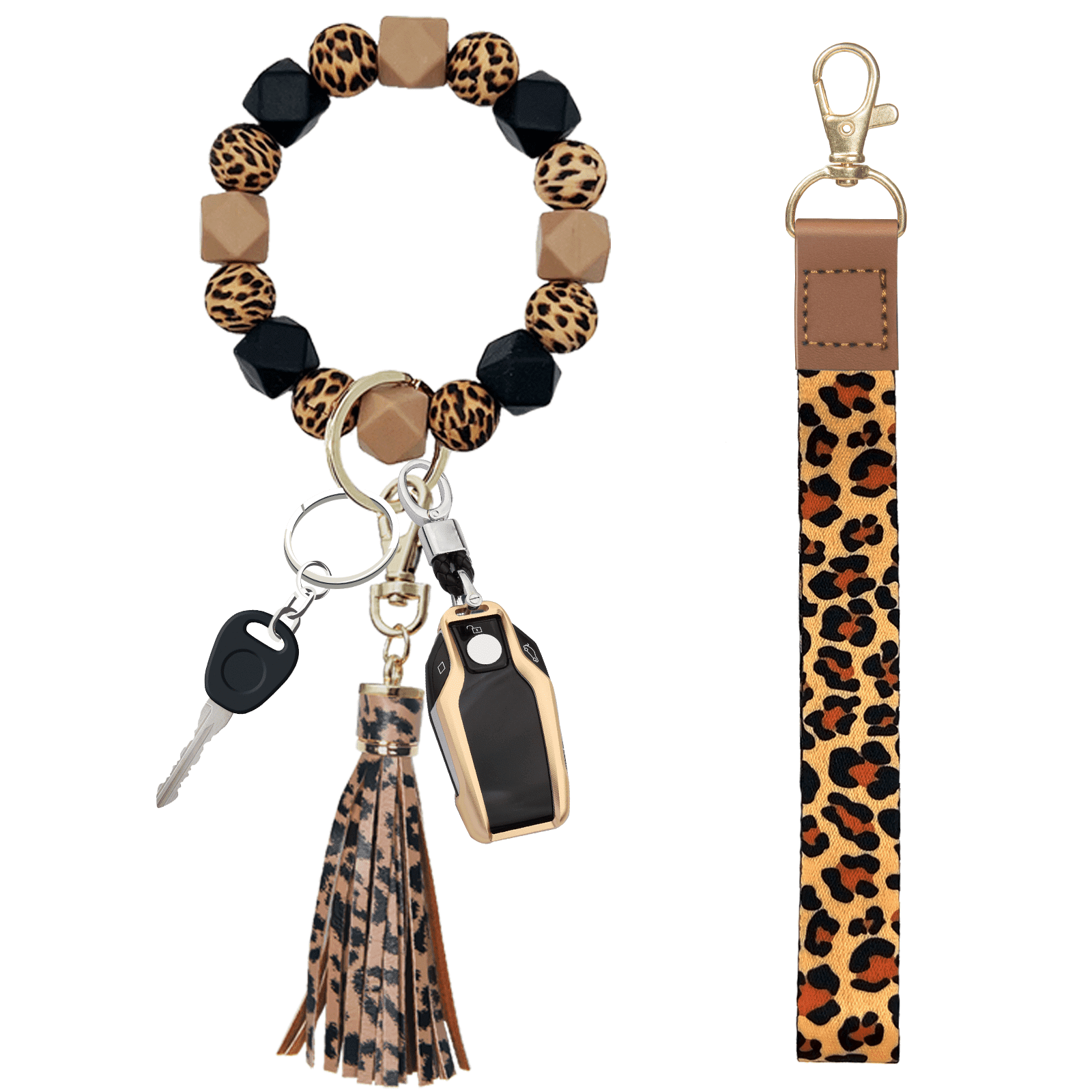 PAKASEBOXES Bracelet Wristlet Keychain with Lanyard for Keys, Silicone ...