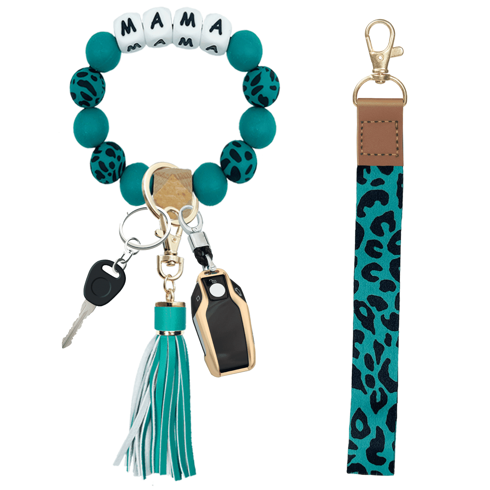 PAKASEBOXES Bracelet Wristlet Keychain with Lanyard for Keys, Silicone ...