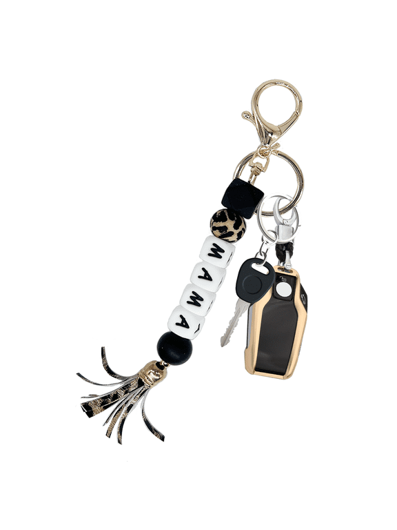 MAMA Silicone Beaded Keychain, Key Chains for Car Keys Women, Bag Pendant as Christmas Gift for Mom & Auntie