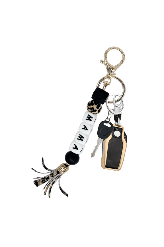 MAMA Silicone Beaded Keychain, Key Chains for Car Keys Women, Bag Pendant as Christmas Gift for Mom & Auntie