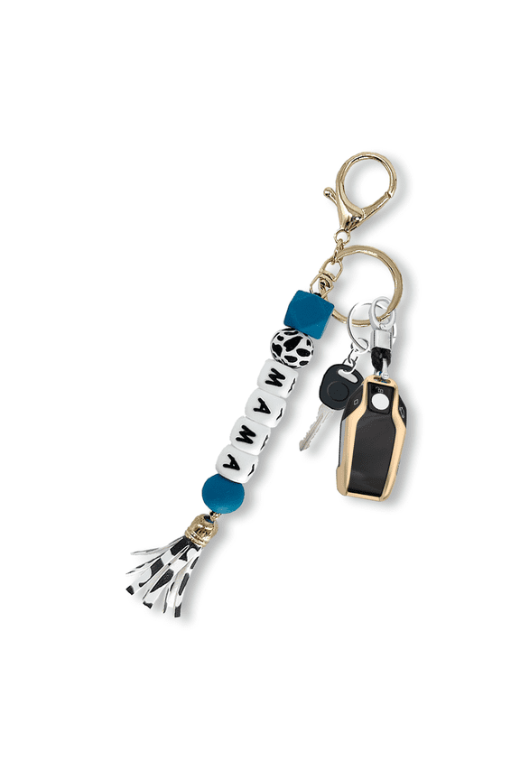 MAMA Silicone Beaded Keychain, Key Chains for Car Keys Women, Bag Pendant as Christmas Gift for Mom & Auntie