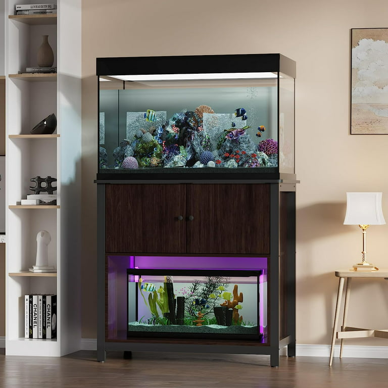 Fish Tank Stand Metal Aquarium Stand with Cabinet, for 40 Gallon Aquarium 