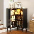 thumbnail image 1 of PAKASEPT Display Case with Tempered Glass Doors,3-Tier Corner Curio Cabinet with LED Lights for Collectibles,Display Cabinet with 6 Adjustable Shelves,Kids Bookcase for Bedroom, Living Room,Black, 1 of 9