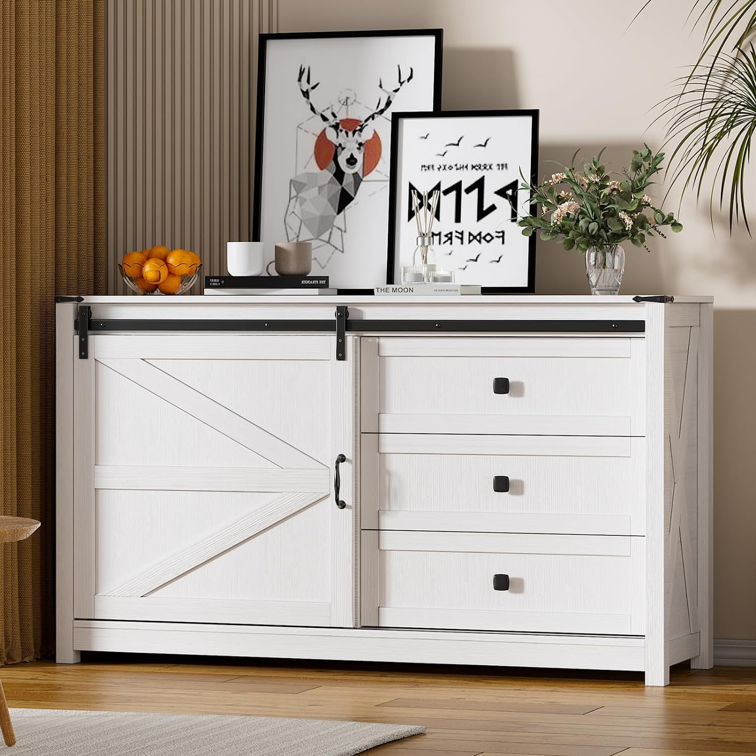 PAKASEPT Dresser for Bedroom, 54'' Retro Dressers & Chests of Drawers