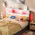 thumbnail image 1 of PAKASEPT Headboard for Queen Size Bed Frame, Queen Headboard with Outlets, USB Ports and LED Light, Headboards with Storage, Sturdy and Stable, Queen Headboard Only, Height Adjustable, White, 1 of 8