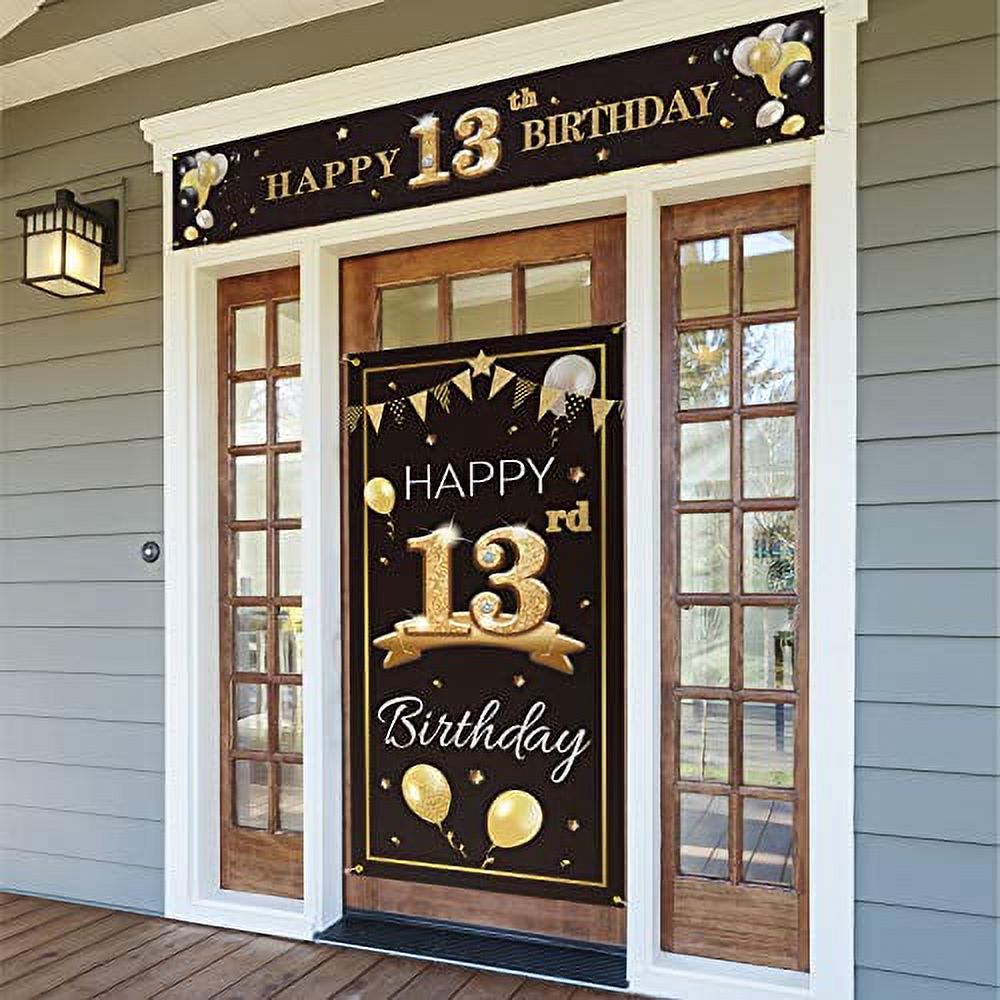 PAKBOOM Happy 32nd Birthday Banner – Schwarz-Gold, 1,2 X 1,8 M Für Geburtstagsdeko