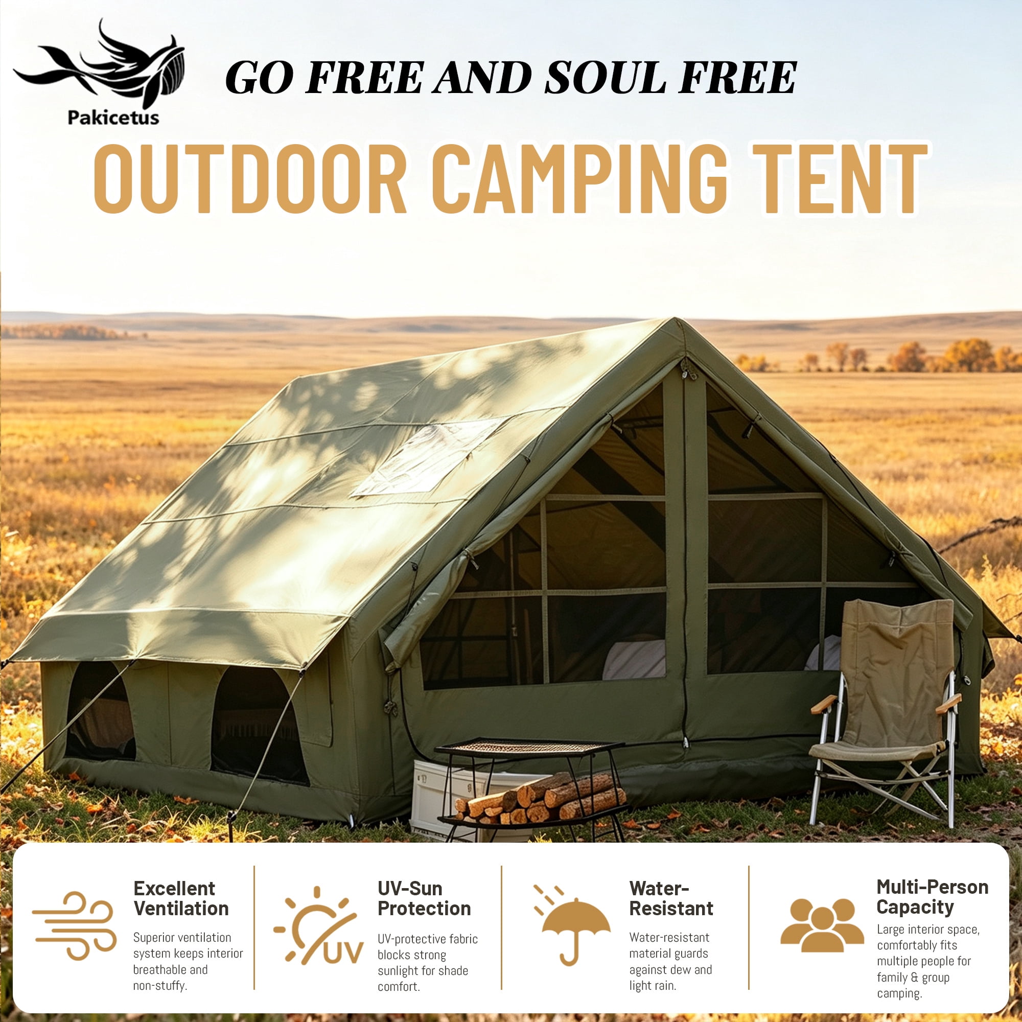 PAKICETUS Inflatable SUV Tailgate Tent, 6.3 Sq.M Main Shelter With