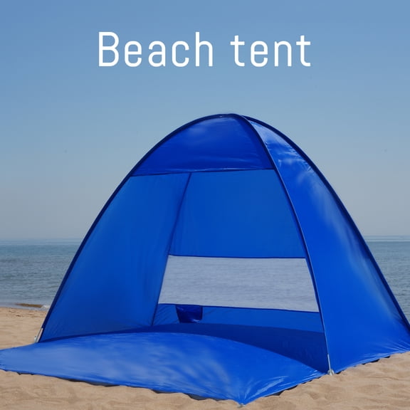 PAKICETUS Automatic Pop Up Beach Sun Shelter Tent, UPF 50 Protection Polyester Lightweight Instant Setup Outdoor Shade Canopy with Storage Carry Bag for Beach, Camping, Fishing, Backyard Picnic, Blue