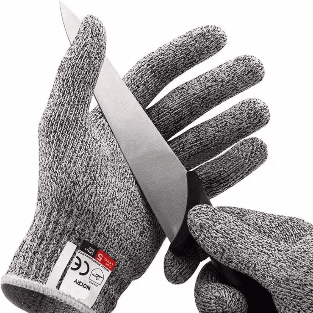 PAKNADA 12 Pairs Cut Resistant Safety Gloves Level 5 EN388 – Food Safe Kitchen Work Gloves for Cutting, Butchering, Industrial & Construction Use