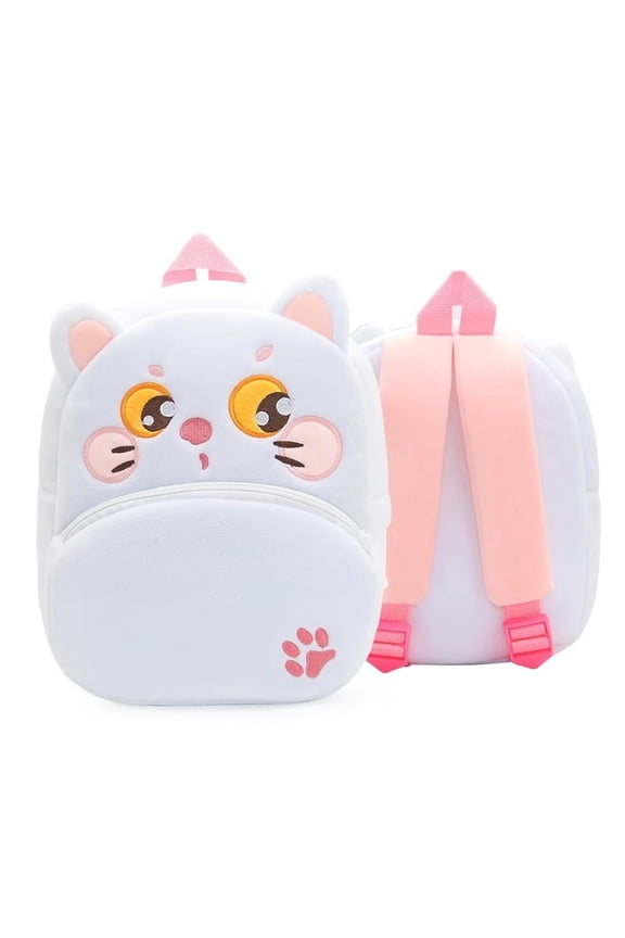 Cute Animal Plush Kids Backpack for Toddlers Boys Girls, Soft Lightweight Cartoon School Bag for Preschool, Travel & Daycare (Unicorn, Dinosaur, Bunny, Cat, Dog)
