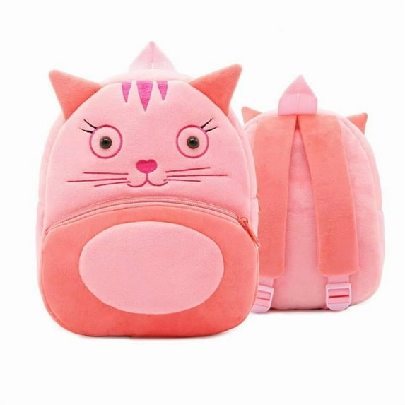 PAKNADA Cute Animal Plush Kids Backpack for Toddlers Boys Girls, Soft Lightweight Cartoon School Bag for Preschool, Travel & Daycare (Unicorn, Dinosaur, Bunny, Cat, Dog)