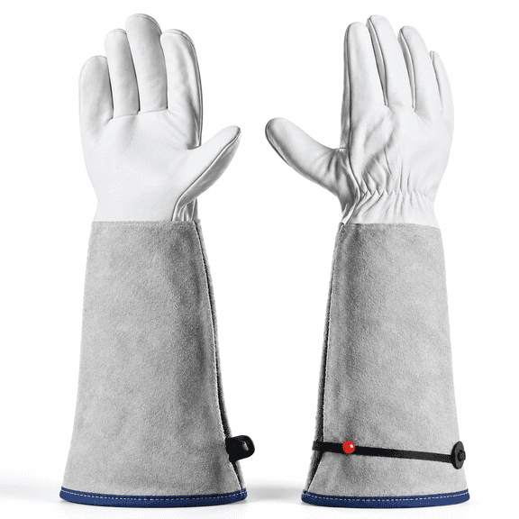PAKNADA Long Leather Gardening Gloves, Thorn-Proof Rose Pruning Gloves