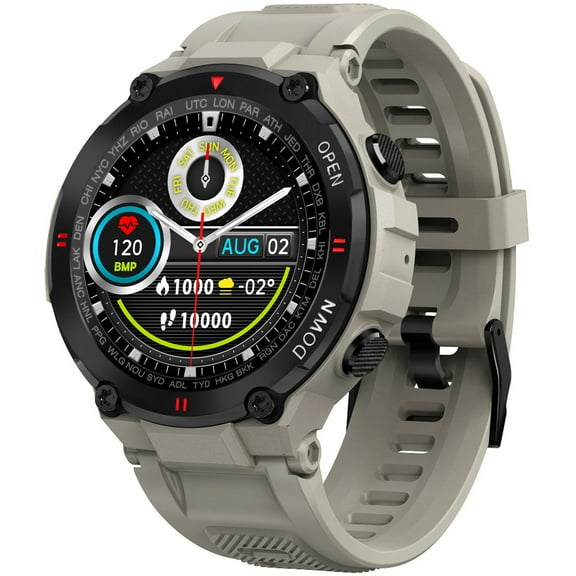 PAKRYS Men Smartwatch, 400mAh Sports Fitness Tracker Watch with Pedometer, IP67 Waterproof Rugged Smart Watch, Compatible with iPhone Android