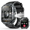 thumbnail image 1 of PAKRYS Military Smart Watch for Men, with 3ATM Waterproof(Answer/Make Call), 2.02'' Smartwatch with 100+ Sports Modes Sleep Monitor, Fitness Tracker for Android iOS, 1 of 8