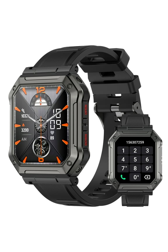 Smart Watch for Men, 1.91'' Outdoor Sports Smartwatch, IP68 Waterproof Fitness Tracker, 100+ Sports Modes with Sleep Monitor Pedometer, for Android iOS