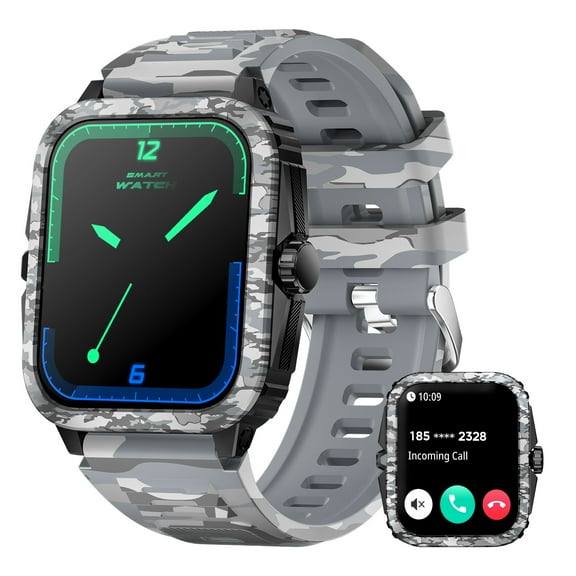 PAKRYS Smart Watch for Men (Call Receive/Dial) 3ATM Waterproof 1.96" HD Large Screen Smart Watch Outdoor Sports Smartwatch for Android iOS Phones