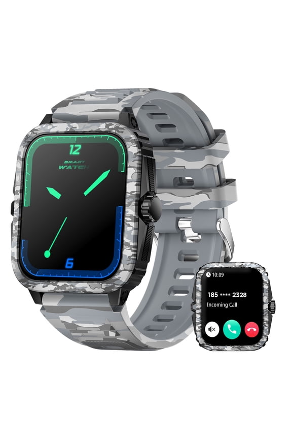 Smart Watch for Men (Call Receive/Dial) 3ATM Waterproof 1.96" HD Large Screen Smart Watch Outdoor Sports Smartwatch for Android iOS Phones