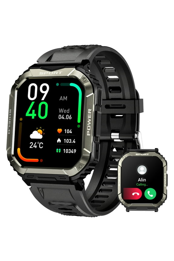 Smartwatch for Men(Answer/Make Calls), 1.83'' Big Screen Fitness Tracker Watch with Sleep Monitor, IP68 Waterproof Smartwatch for iPhone Android