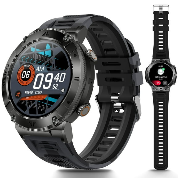 PAKRYS Smartwatch for Men, IP67 Customized Bluetooth Watch for Android iOS, 1.32'' HD Fitness Tracker Outdoor Sports Watch with Step Counter