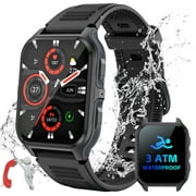 PAKRYS Smartwatches For Men, 3ATM Waterproof 100+ Sport Modes Outdoor Fitness Tracker, 1.83 HD Rugged Smart Watch with Bluetooth Calls, for iPhone Android