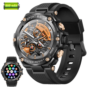 PAKRYS T88P Smart Watch for Men, 1.5 Full Touchscreen IP67 Waterproof Smartwatch for iOS Android, 800mAh Long Standby, 100+ Sports Modes Fitness Watch, 1pc, Black