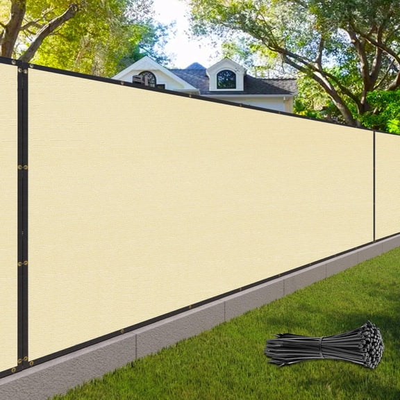 PALACE WORLD 3'x 10' Privacy Screen Fence 90% Blocking Heavy Duty Fence Privacy Screen for Outdoor Patio Lawn Garden Balcony,Beige