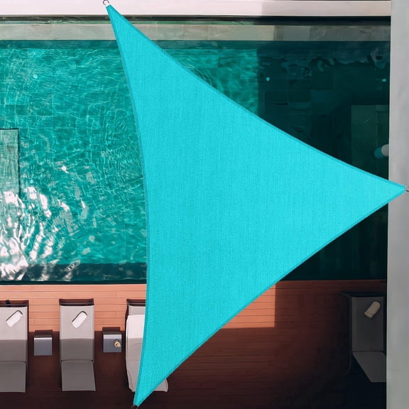 PALACE WORLD Triangle Sun Shade Sail 20'X20'X20' Permeable UV Block Canopy Turquoise for Patio Garden Yard Deck Pergola (We Make Custom Size)