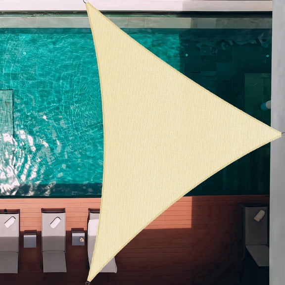 PALACE WORLD Triangle Sun Shade Sail 24'X24'X24' Permeable UV Block Canopy Beige for Patio Garden Yard Deck Pergola (We Make Custom Size)