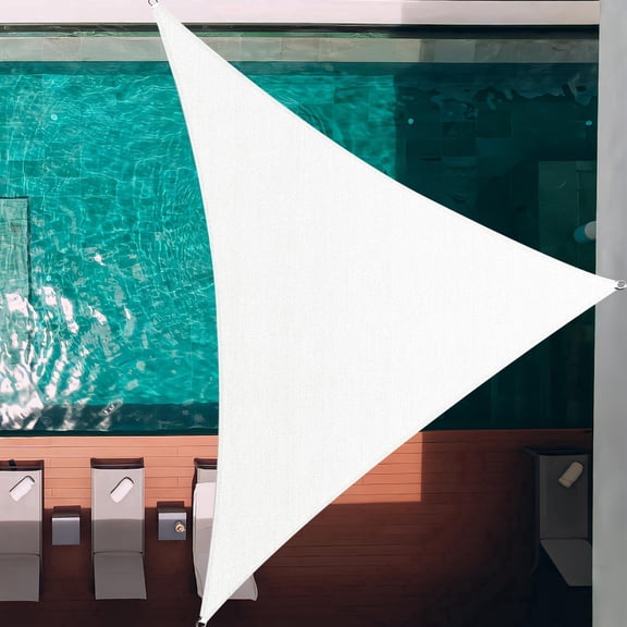 PALACE WORLD Triangle Sun Shade Sail 8'X8'X8' Permeable UV Block Canopy White for Patio Garden Yard Deck Pergola (We Make Custom Size)