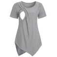 thumbnail image 1 of PALACLOTH Lady's Double Layered Irregular Short Sleeve Hemline Maternity Nursing Tops, 1 of 5