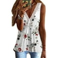 thumbnail image 1 of PALACLOTH Sleeveless Blouse for Women Deep V-Neck Floral Tank Tops, 1 of 2
