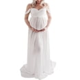 thumbnail image 1 of PALACLOTH V Neck Off The Shoulder Maternity Maxi Dress Photography Photo Props Front Split Long Gown, 1 of 6