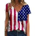 thumbnail image 1 of PALACLOTH Women Independence Day T-shirt The Fourth of July USA Flag Printed Tee Shirt, 1 of 2