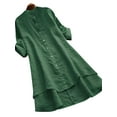 thumbnail image 1 of PALACLOTH Women Plus Size Button Scoop Neck Long Sleeve Shirt Shift Dress S-5XL, 1 of 2