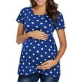 thumbnail image 1 of PALACLOTH Women Polka Dot Printed Maternity T-shirt Short Sleeve Summer Pregnant Tee Shirt, 1 of 4