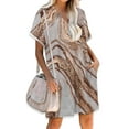 thumbnail image 1 of PALACLOTH Women Short Sleeve Loose V-neck Midi Plus Size Summer Dress With Pocket, 1 of 2