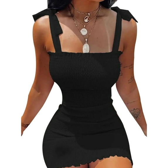 PALACLOTH Women Sleeveless Short Summer Spaghetti Strappy Sleeve Slash neck Floral Mini Dress