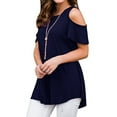 thumbnail image 1 of PALACLOTH Women's Basic Tops Solid Multi Colors Short Sleeve Scoop Neck T-Shirt, 1 of 2