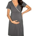 thumbnail image 1 of PALACLOTH Women's Maternity Short Sleeve V Neck Nursing Dress for Breastfeeding Sleepwear Nightgown, 1 of 6