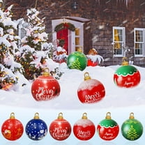 PALIEFUR Giant Inflatable Christmas Ball PVC Inflatable Decorated Ball Large Holiday Inflatables Outdoor Decorations Xmas Blow up Yard Decor Giant Ornaments(Snowflake, 60cm)