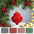 thumbnail image 1 of Axiiglly 12Pcs Christmas Tree Decorations Lantern Shaped, 3.94" Velvet Shatterproof Christmas Balls Set Xmas Hanging Decor Ornaments for Christmas Trees, Home Holiday Party Indoor Outdoor Decor-Red, 1 of 8