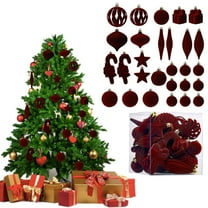 Axiiglly 35Pcs Christmas Balls Ornaments, Shatterproof Velvet Christmas Balls Set for Xmas Trees Assorted Hanging Balls Decorations, Home Holiday Party Indoor Outdoor Decor(Multi-Size, Coffee)