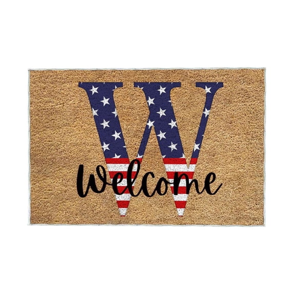 PALIFEUR 4th Of July Door Mat Non-Slip Outdoor Patriotic Welcome Mats for Front Door, Independence Day Bedroom Front Door Mat, Absorbent Door Mat Outside Entrance, 19x31 Inch