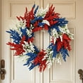 thumbnail image 1 of PALIFEUR 4th of July Wreath, 14.96 Inch Patriotic Wreaths for Front Door, Independence Day Artificial Floral Spring Wreaths Decorations, Red Blue White, 1 of 5