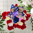 thumbnail image 1 of PALIFEUR 4th of July Wreath, Patriotic Star Wreaths for Front Door, Artificial Floral Spring Wreaths Decorations for Memorial Day Independence Day Veterans Day, Red Blue White, 1 of 5