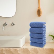 PALIFEUR 5 Piece Bath Towels for Bathroom Gym Kitchen, Solid Color Quick-dry Non Linting Kitchen Towels Cotton Thick Soft Absorbent Towels 13x29 inch Wash Cloths