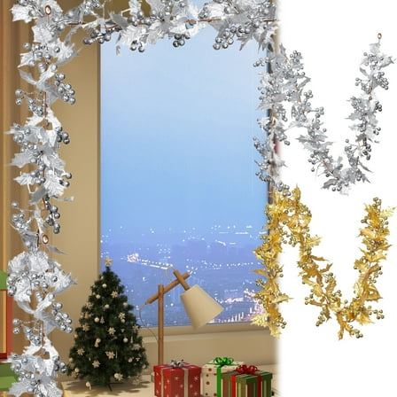 PALIFEUR 6ft Chirstmas Decorations Garland - Artificial Christmas Garland with Berries, Long Christmas Garlands for Fireplace Mantle Holiday Party Decor