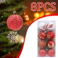 thumbnail image 1 of Axiiglly 8Pcs Christmas Balls Ornaments, 2.36" Shatterproof Christmas Balls, Multi-Pattern Painted Xmas Hanging Balls for Christmas Trees Decorations, Home Holiday Party Indoor Outdoor Decor-Red, 1 of 7