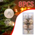 thumbnail image 1 of Axiiglly 8Pcs Christmas Balls Ornaments, 2.36" Shatterproof Christmas Balls, Multi-Pattern Painted Xmas Hanging Balls for Christmas Trees Decorations, Home Holiday Party Indoor Outdoor Decor-Gold, 1 of 7