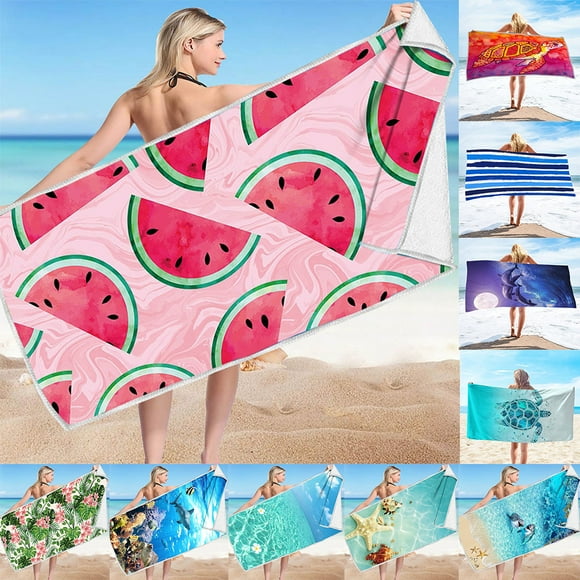 PALIFEUR Beach Towel Oversized, Sandproof Lightweight Microfiber Beach Towels, Soft Quicks Dry Beach Blanket with Printing Pattern for The Seaside Beach Swimming Pool, 29x59 Inches